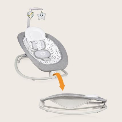 Lionelo - PASCAL Baby Vibrating Bouncer with Melody, 2xAA, Gray