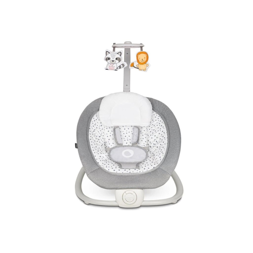 Lionelo - PASCAL Baby Vibrating Bouncer with Melody, 2xAA, Gray