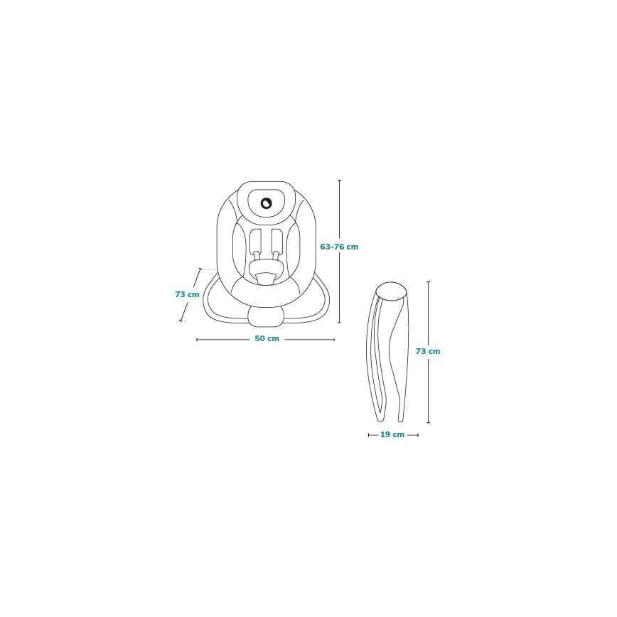 Lionelo - PASCAL Baby Vibrating Rocker with Melody, 2xAA, Grey/Turquoise