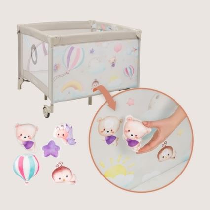 Lionelo - Playpen MILLE PLUS Grey Beige
