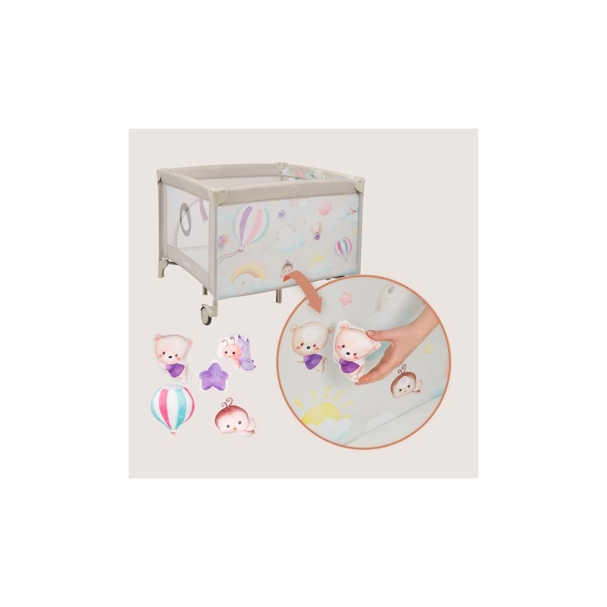 Lionelo - Playpen MILLE PLUS Grey Beige