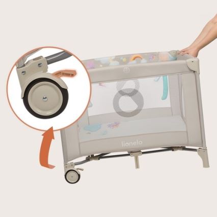 Lionelo - Playpen MILLE PLUS Grey Beige