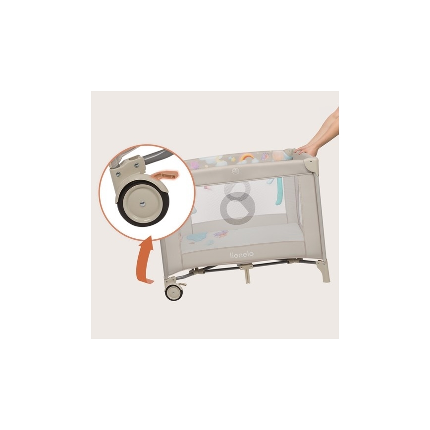 Lionelo - Playpen MILLE PLUS Grey Beige