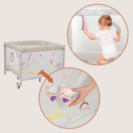 Lionelo - Playpen MILLE PLUS Grey Beige