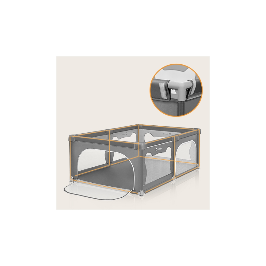 Lionelo - Playpen WILLOW grey