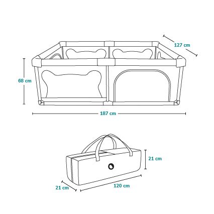 Lionelo - Playpen WILLOW grey