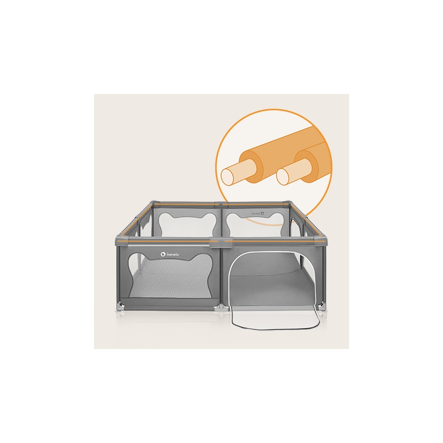 Lionelo - Playpen WILLOW XL grey