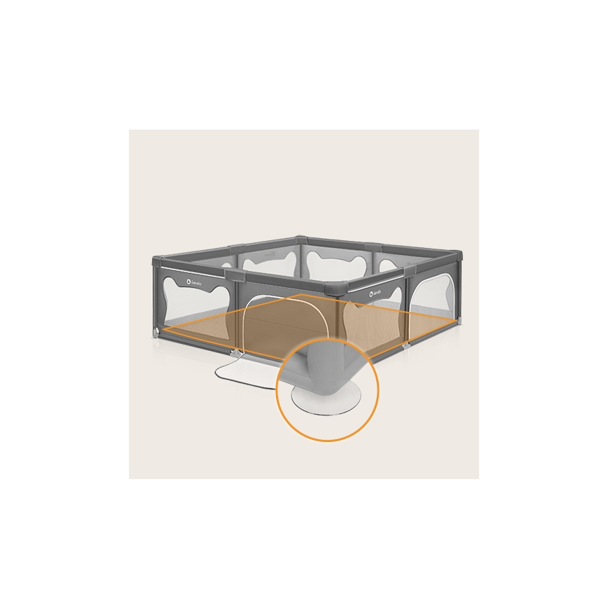 Lionelo - Playpen WILLOW XL grey