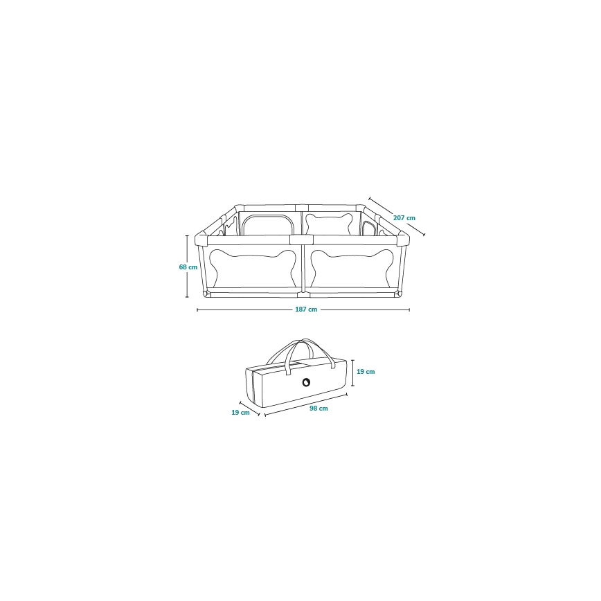 Lionelo - Playpen WILLOW XL grey