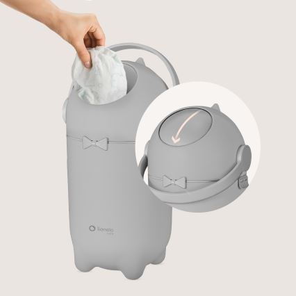 Lionelo - PUREBIN 10 L Diaper Bin, Grey