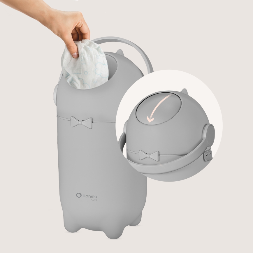Lionelo - PUREBIN 10 L Diaper Bin, Grey