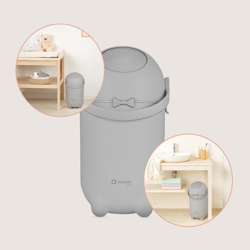 Lionelo - PUREBIN 10 L Diaper Bin, Grey