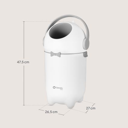 Lionelo - PUREBIN 10 L Diaper Bin White