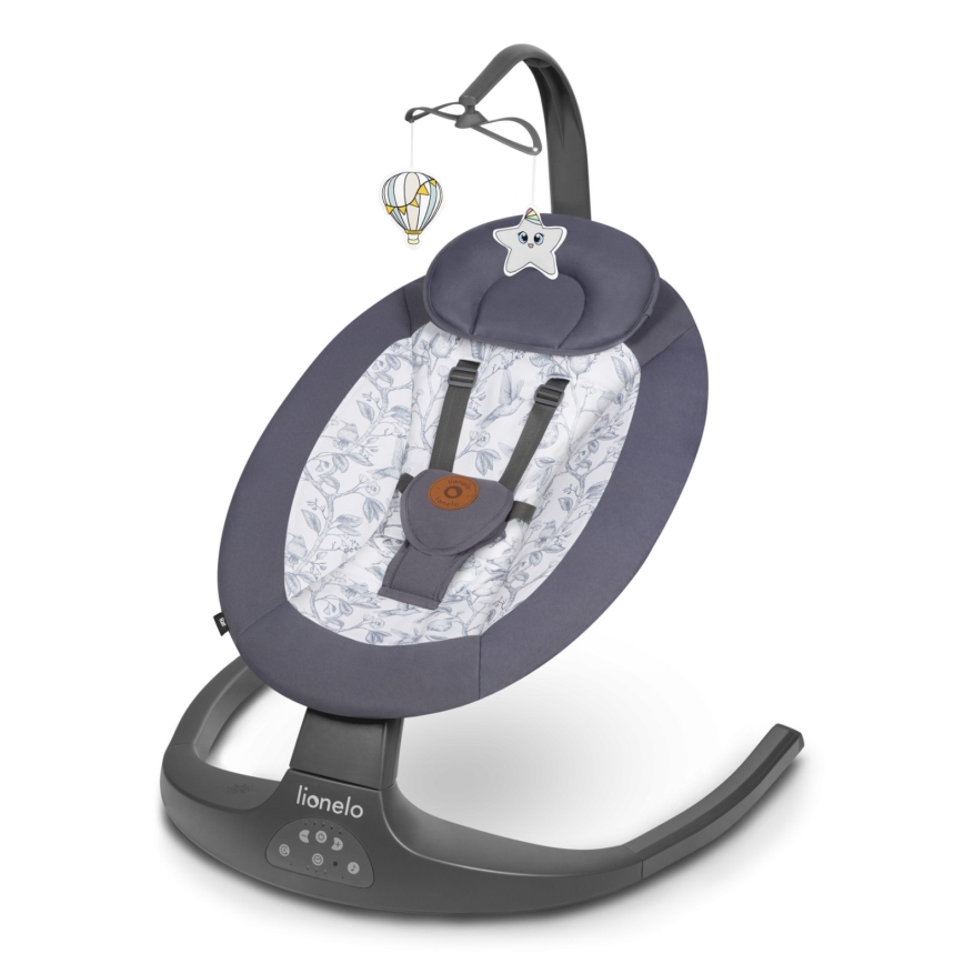 Lionelo - RALF Baby Bouncer with Melody, 4xAA, Grey/White + Remote Control