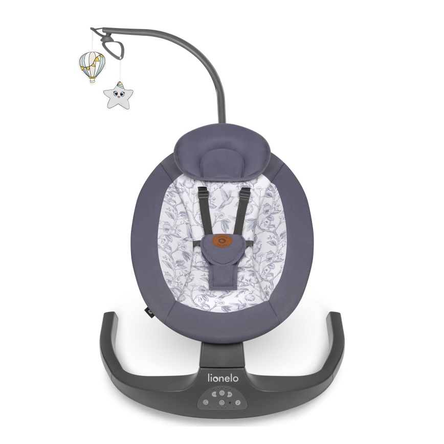 Lionelo - RALF Baby Bouncer with Melody, 4xAA, Grey/White + Remote Control