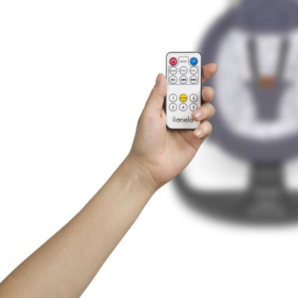 Lionelo - RALF Baby Bouncer with Melody, 4xAA, Grey/White + Remote Control