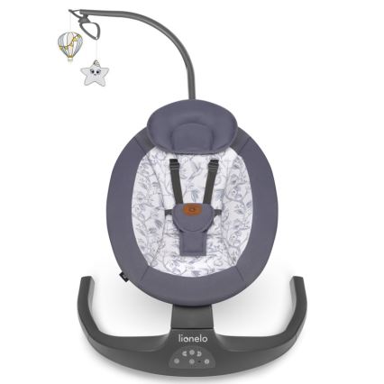 Lionelo - RALF musical baby bouncer, 4×AA, Grey/White + remote control