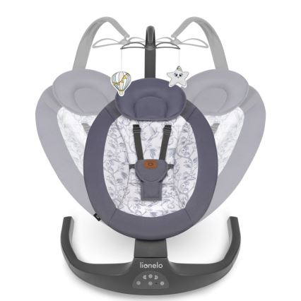 Lionelo - RALF musical baby bouncer, 4×AA, Grey/White + remote control