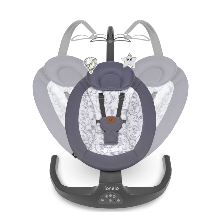 Lionelo - RALF musical baby bouncer, 4×AA, Grey/White + remote control