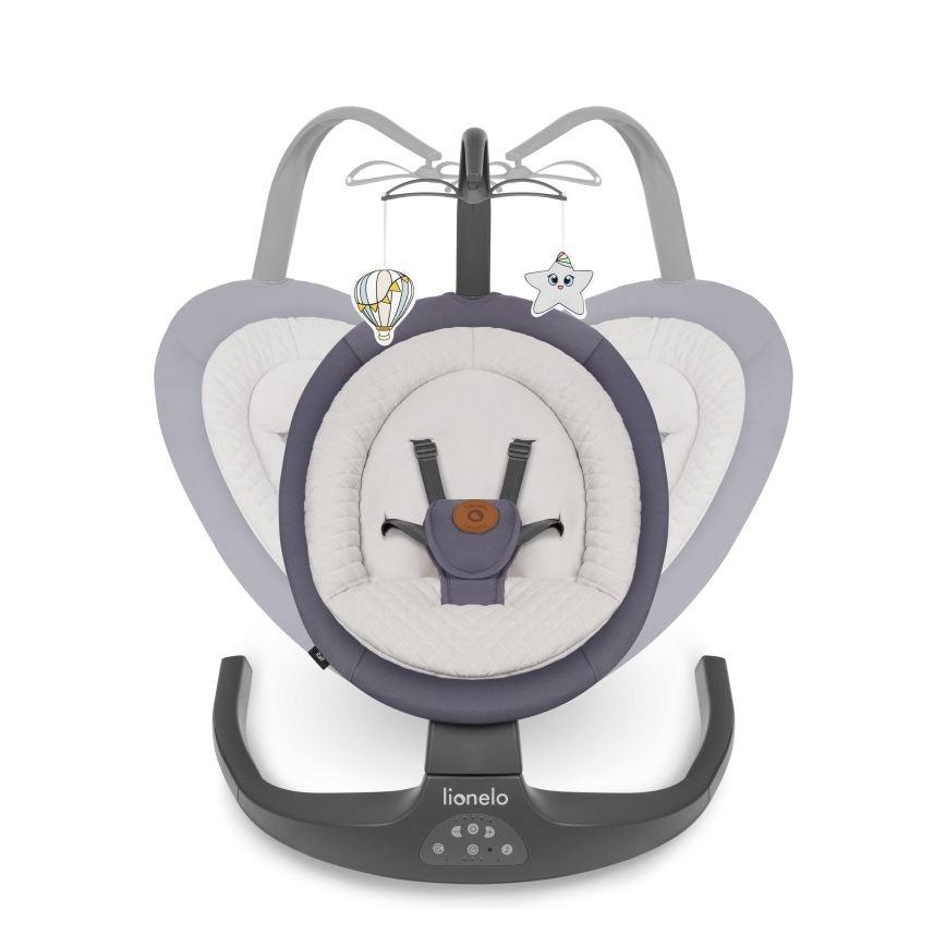 Lionelo - RALF Musical Baby Bouncer with Melody, 4xAA, Grey Graphite + Remote Control