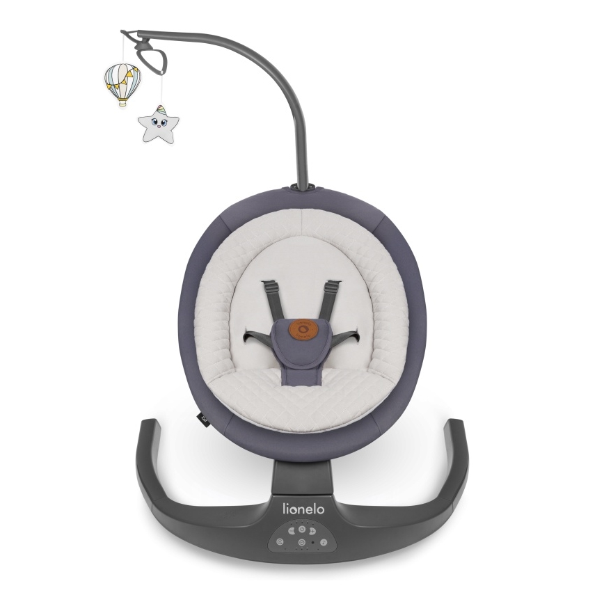 Lionelo - RALF Musical Baby Bouncer with Melody, 4xAA, Grey Graphite + Remote Control