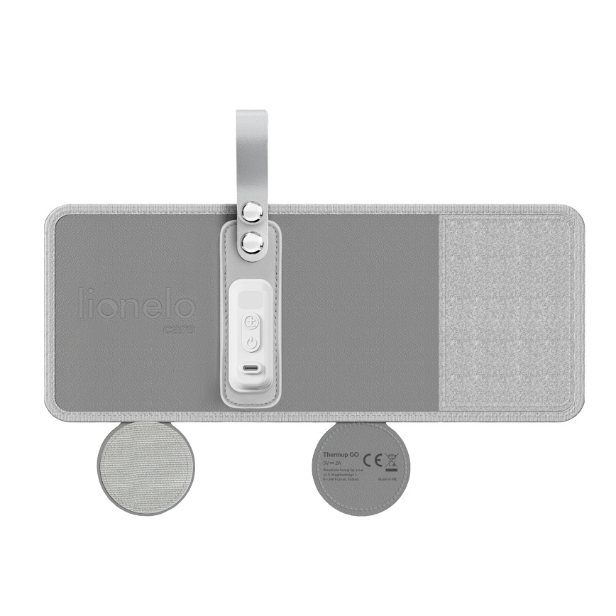 Lionelo - Rechargeable Bottle Warmer THERMUP GO 18W/5V Grey Silver