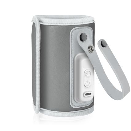Lionelo - Rechargeable Bottle Warmer THERMUP GO 18W/5V Grey Silver