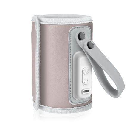 Lionelo - Rechargeable bottle warmer THERMUP GO 18W/5V Pink Baby