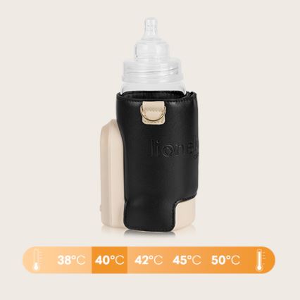 Lionelo - Rechargeable bottle warmer THERMUP GO EVO 18W/5V black/beige
