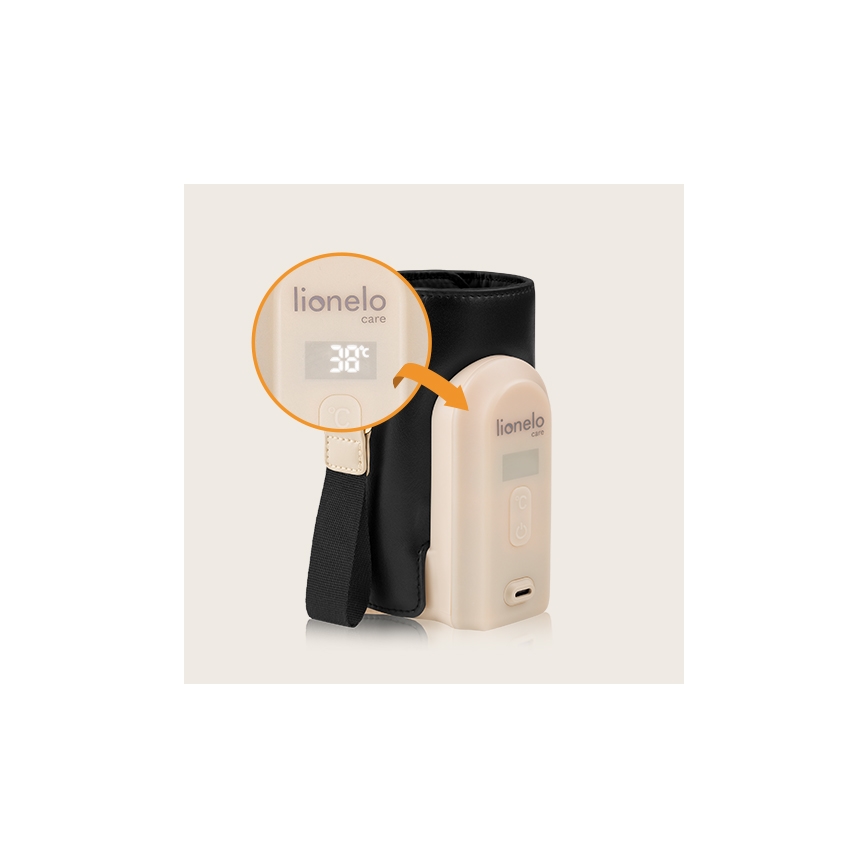 Lionelo - Rechargeable bottle warmer THERMUP GO EVO 18W/5V black/beige