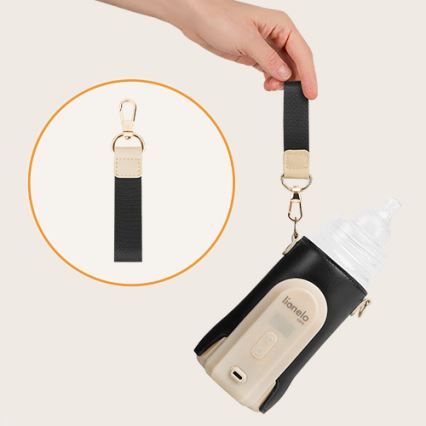Lionelo - Rechargeable bottle warmer THERMUP GO EVO 18W/5V black/beige