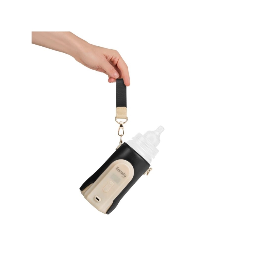 Lionelo - Rechargeable bottle warmer THERMUP GO EVO 18W/5V black/beige