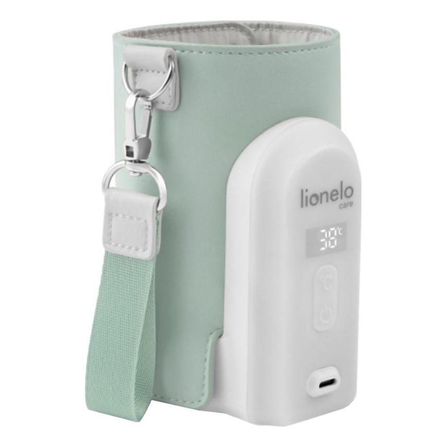 Lionelo - Rechargeable bottle warmer THERMUP GO EVO 18W/5V green/white