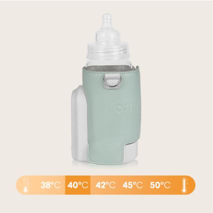 Lionelo - Rechargeable bottle warmer THERMUP GO EVO 18W/5V green/white