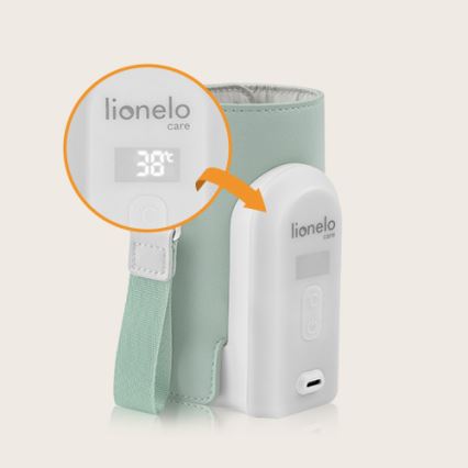 Lionelo - Rechargeable bottle warmer THERMUP GO EVO 18W/5V green/white