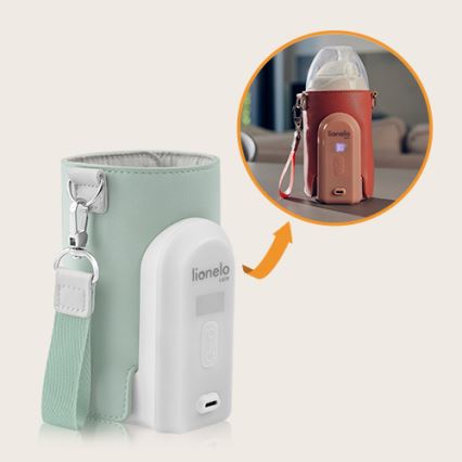 Lionelo - Rechargeable bottle warmer THERMUP GO EVO 18W/5V green/white