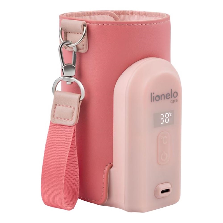Lionelo - Rechargeable bottle warmer THERMUP GO EVO 18W/5V pink