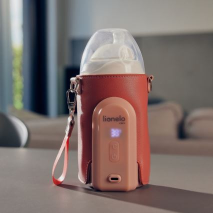 Lionelo - Rechargeable bottle warmer THERMUP GO EVO 18W/5V pink