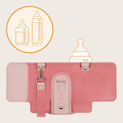 Lionelo - Rechargeable bottle warmer THERMUP GO EVO 18W/5V pink