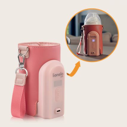 Lionelo - Rechargeable bottle warmer THERMUP GO EVO 18W/5V pink
