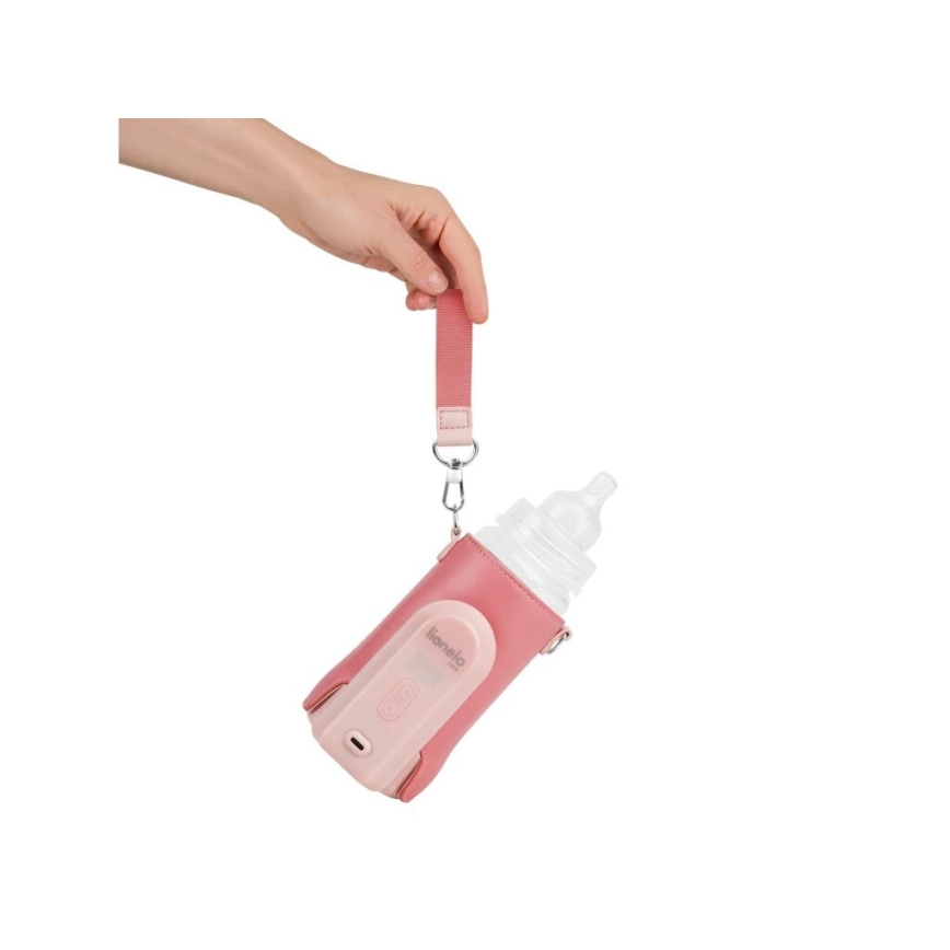 Lionelo - Rechargeable bottle warmer THERMUP GO EVO 18W/5V pink
