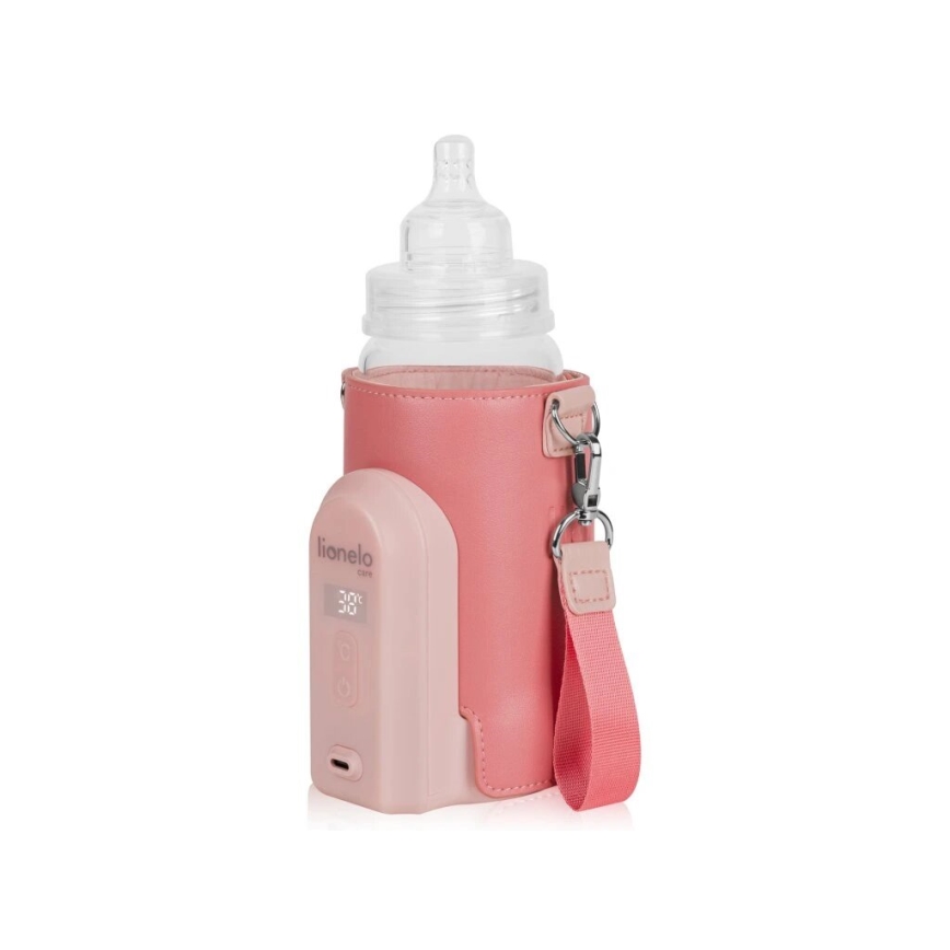 Lionelo - Rechargeable bottle warmer THERMUP GO EVO 18W/5V pink