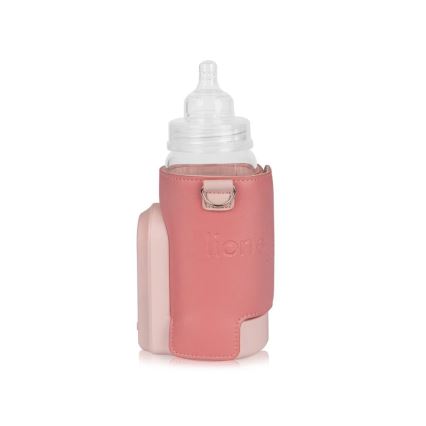 Lionelo - Rechargeable bottle warmer THERMUP GO EVO 18W/5V pink