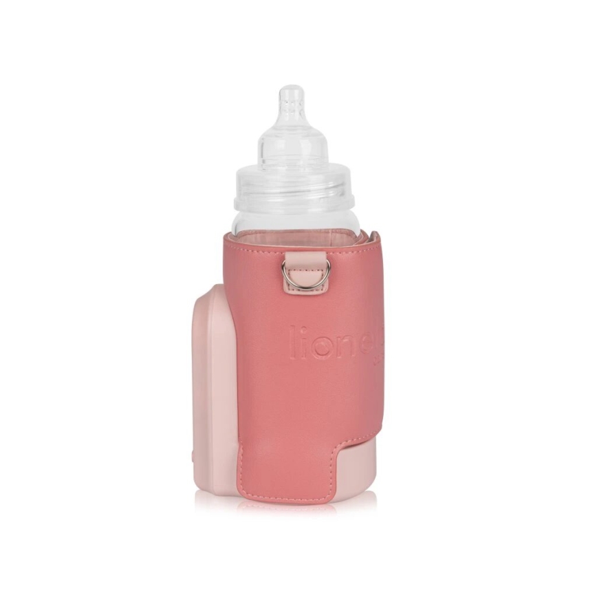 Lionelo - Rechargeable bottle warmer THERMUP GO EVO 18W/5V pink