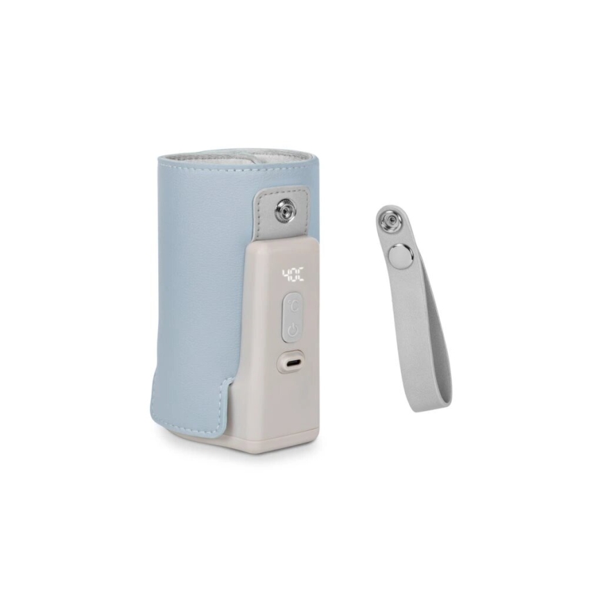 Lionelo - Rechargeable bottle warmer THERMUP GO PLUS 10W/5V blue/grey