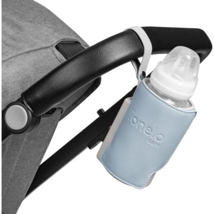 Lionelo - Rechargeable bottle warmer THERMUP GO PLUS 10W/5V blue/grey