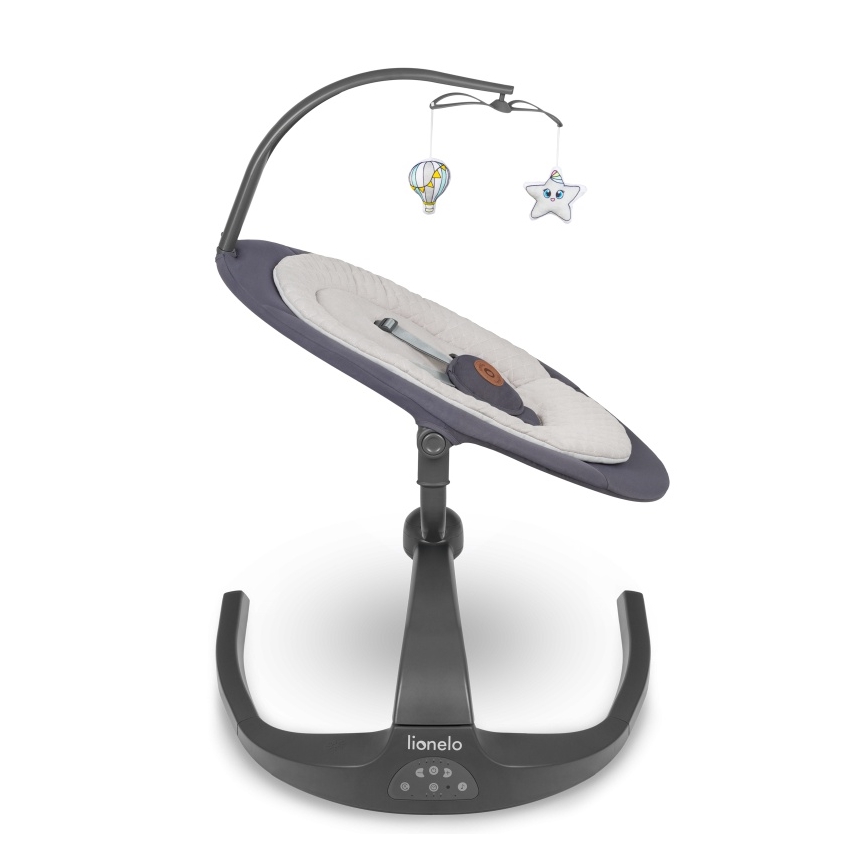 Lionelo - RINA Baby Rocker with Music, 4xAA, Concrete Grey + Remote Control