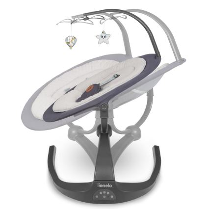 Lionelo - RINA Baby Rocker with Music, 4xAA, Concrete Grey + Remote Control
