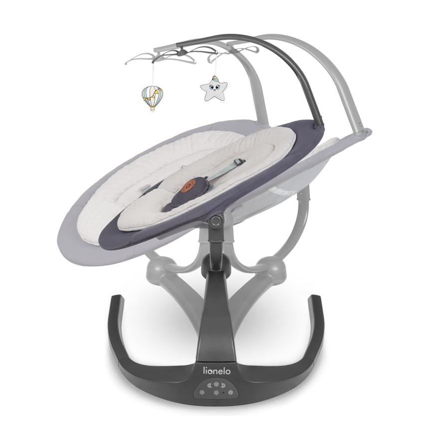 Lionelo - RINA Baby Rocker with Music, 4xAA, Concrete Grey + Remote Control