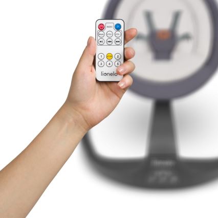 Lionelo - RINA Baby Rocker with Music, 4xAA, Concrete Grey + Remote Control